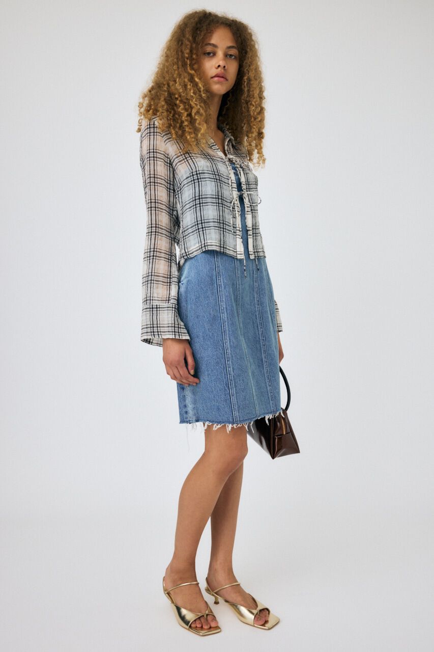 MOUSSY「DENIM BARETOP MINI ワンピース」|ワンピース|