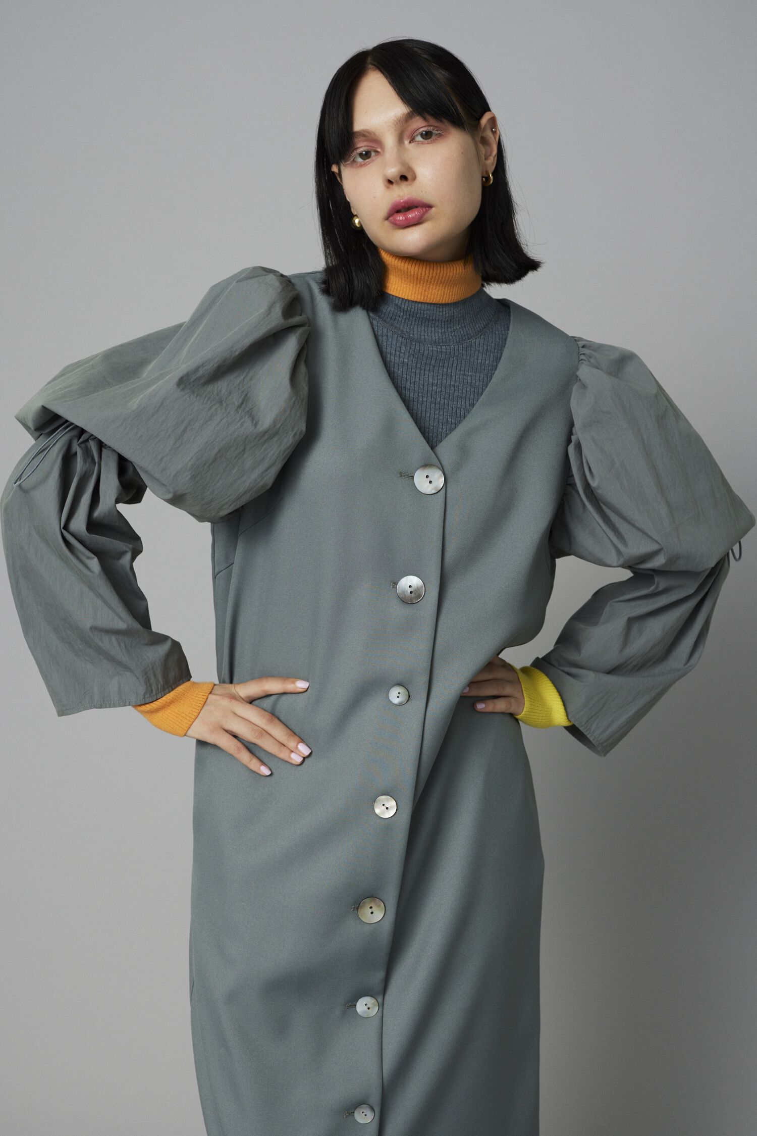 HeRIN.CYE「Balloon sleeve dress coat」|ワンピース|