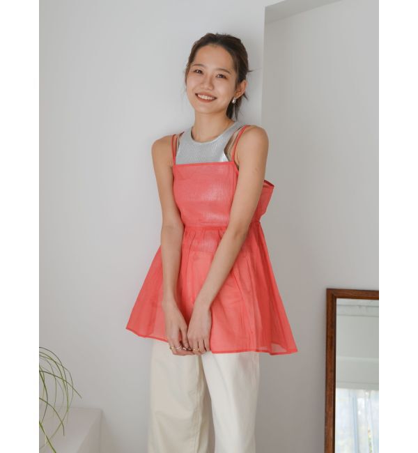 Ungrid「コットンオーガンジーキャミ」|シャツ・ブラウス|