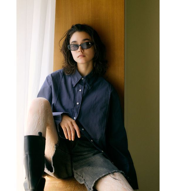 Ungrid「クラッシュデザインデニムハーフパンツ」|デニム|