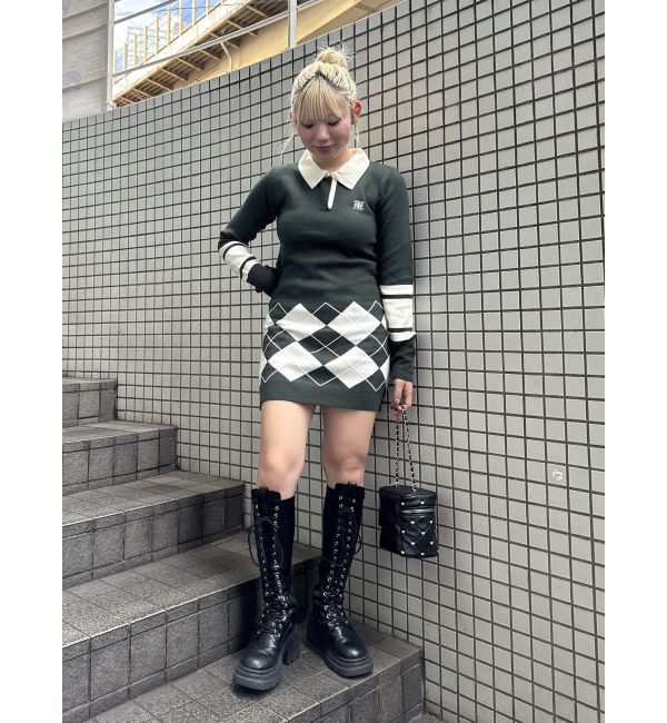 jouetie「ニットポロフィットミニワンピース」|ワンピース|