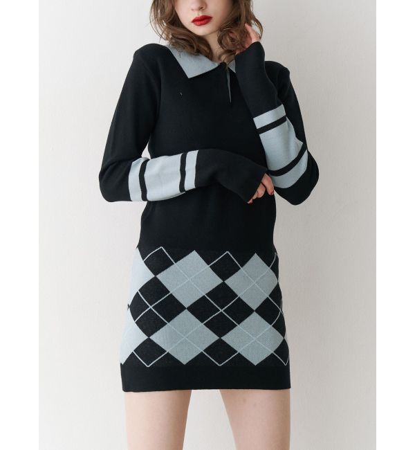 jouetie「ニットポロフィットミニワンピース」|ワンピース|