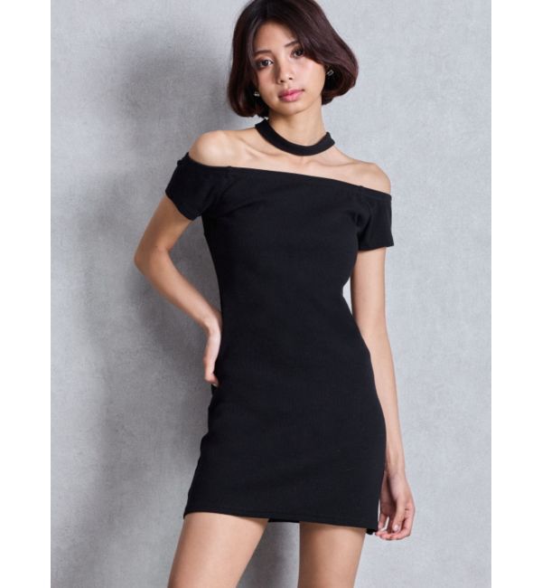 GYDA「チョーカーオフショルカットワンピース」|ワンピース|