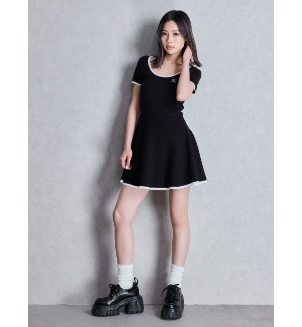 GYDA「SymmetryGYDA ラインフレアニットワンピース」|ワンピース|