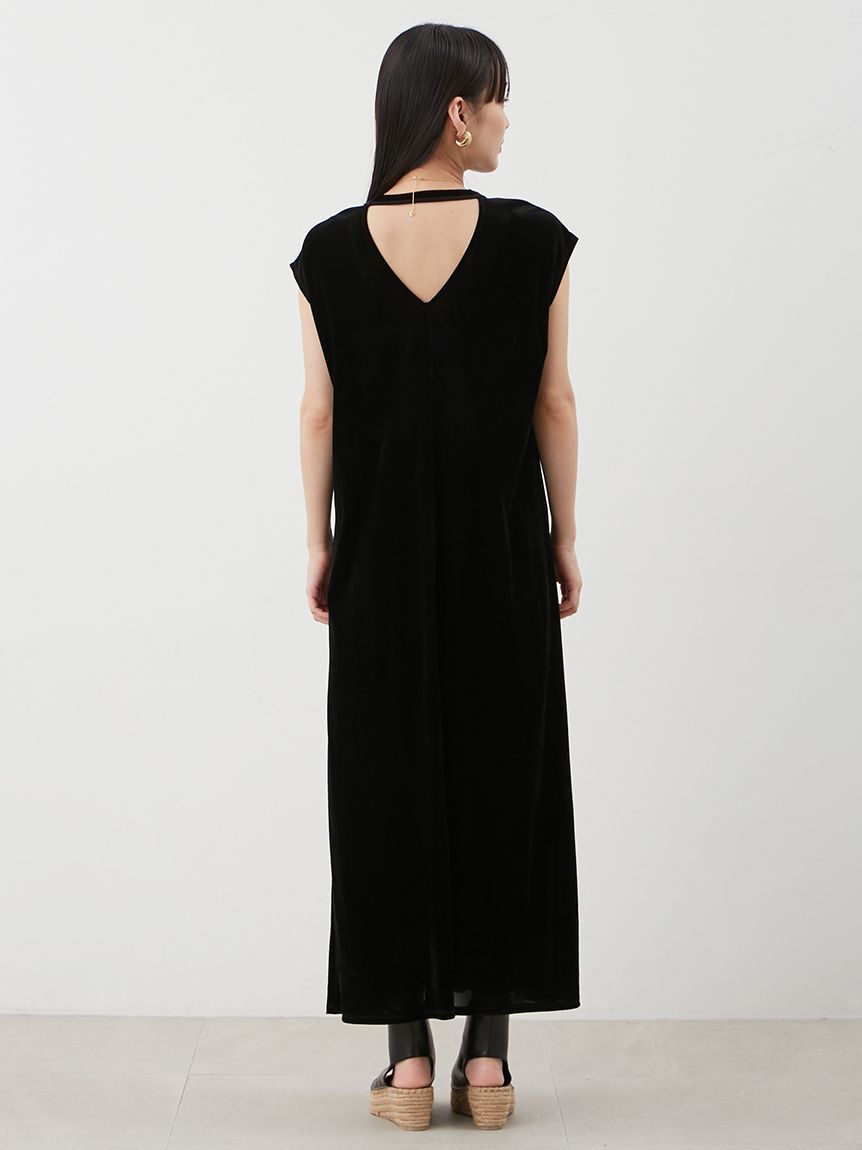 Mila Owen「バックシャンフレンチスリーブベロアワンピース」|ワンピース|