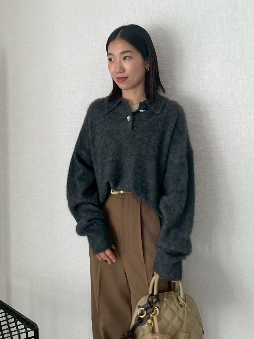 Mila Owen「ウールテンセルクルーネックシアーロンＴ」|Tシャツ・カットソー|