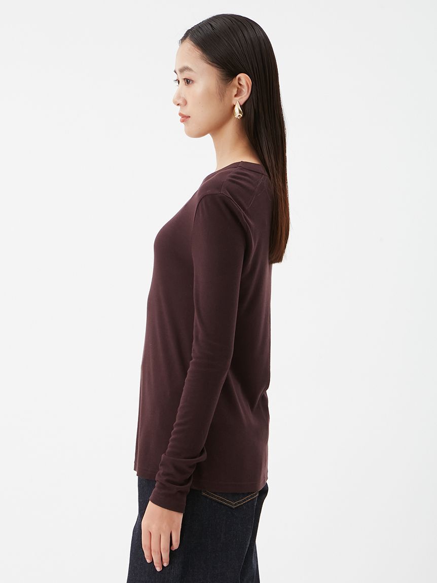 Mila Owen「ウールテンセルクルーネックシアーロンＴ」|Tシャツ・カットソー|