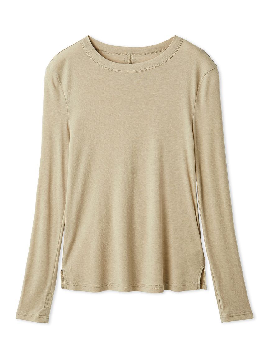 Mila Owen「ウールテンセルクルーネックシアーロンＴ」|Tシャツ・カットソー|BEG