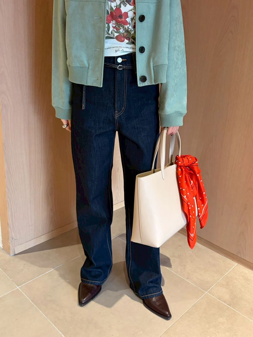 Mila Owen「小花柄ラインスカーフ」|バンダナ・スカーフ|