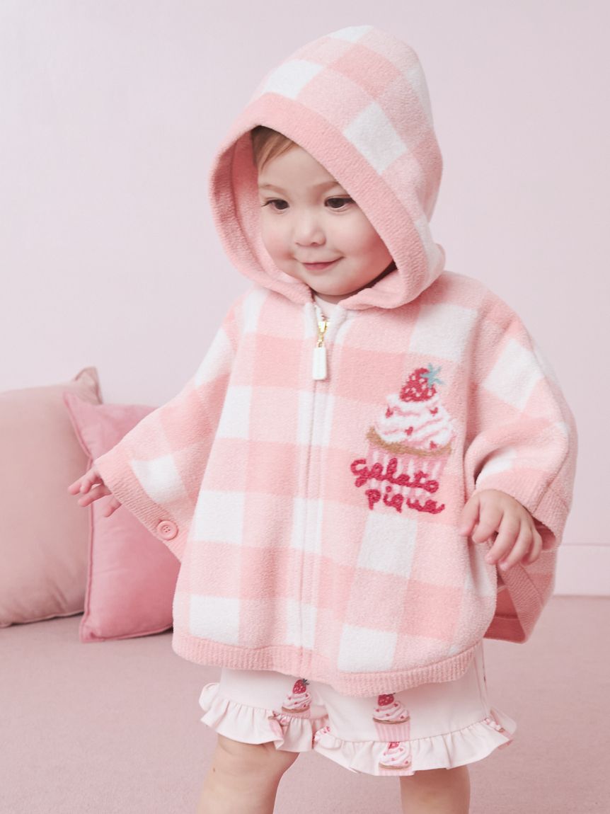 GELATO PIQUE KIDS & BABY「【BABY】エアリーモコギンガムチェック柄ポンチョ」|その他ベビーウェア|PNK