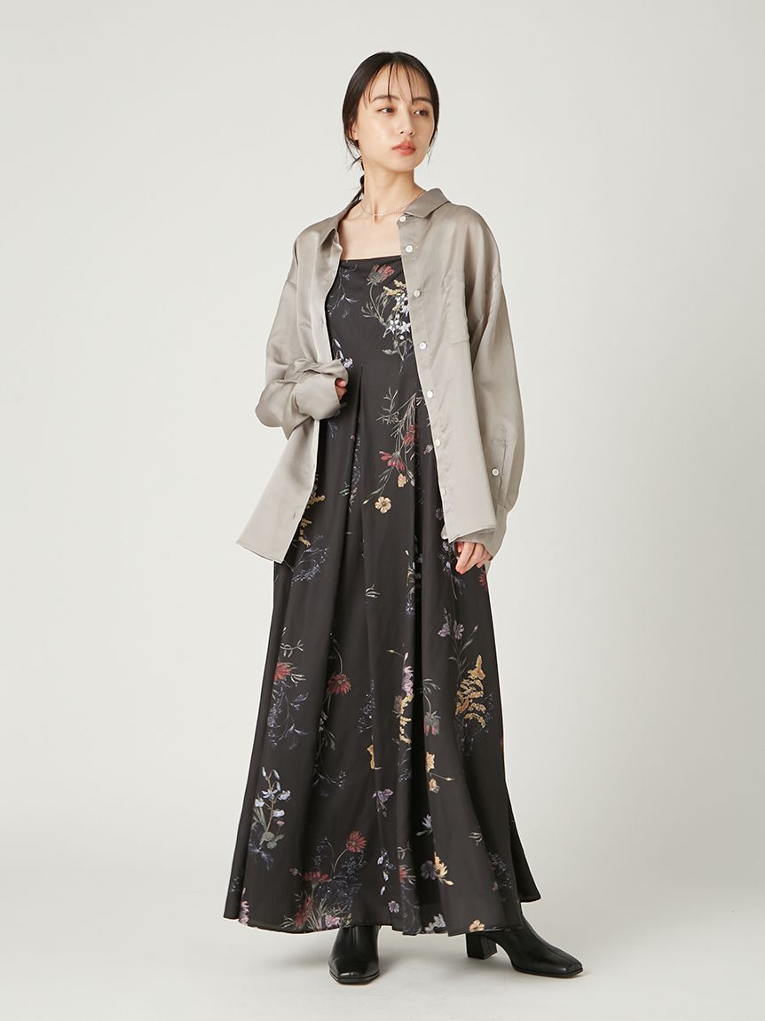 FRAY I.D「タイチョーカーシアーサテンシャツ」|シャツ・ブラウス|