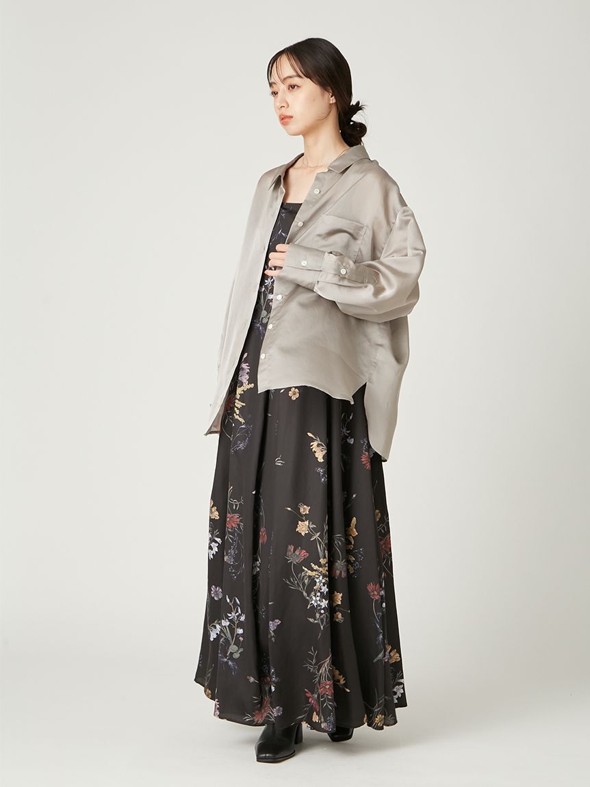 FRAY I.D「タイチョーカーシアーサテンシャツ」|シャツ・ブラウス|