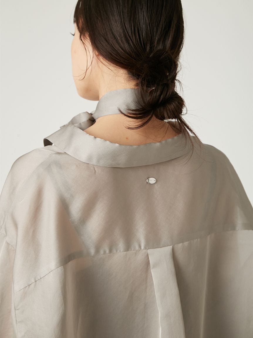 FRAY I.D「タイチョーカーシアーサテンシャツ」|シャツ・ブラウス|