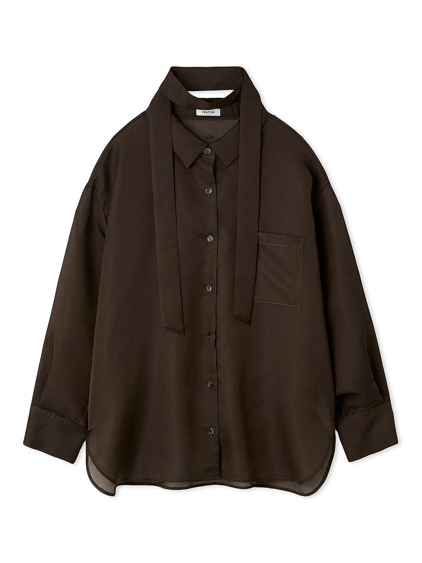 FRAY I.D「タイチョーカーシアーサテンシャツ」|シャツ・ブラウス|BRW
