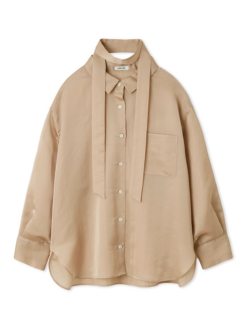 FRAY I.D「タイチョーカーシアーサテンシャツ」|シャツ・ブラウス|PNK