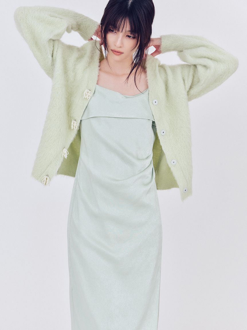 FRAY I.D「【限定カラー】ドレープサテンキャミソールワンピース」|ワンピース|