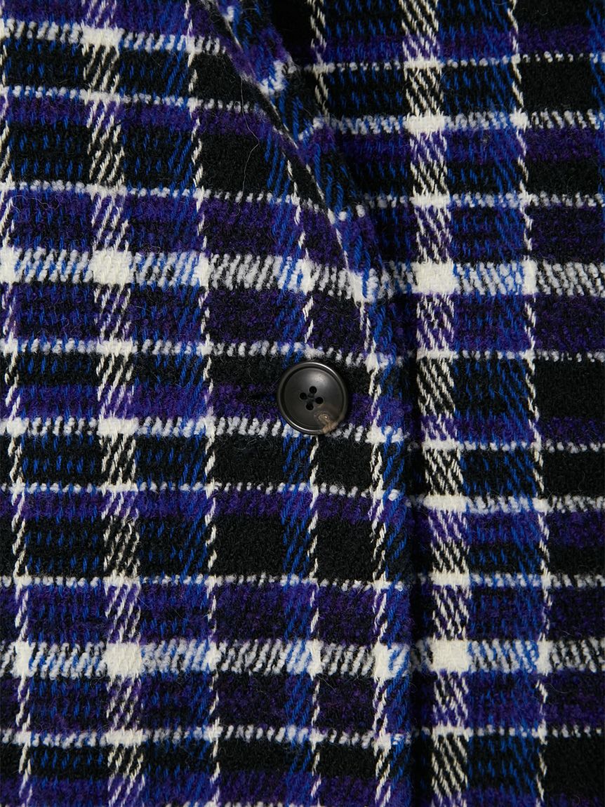 FRAY I.D「ダブルブレストチェックミドルコート」|ピーコート|