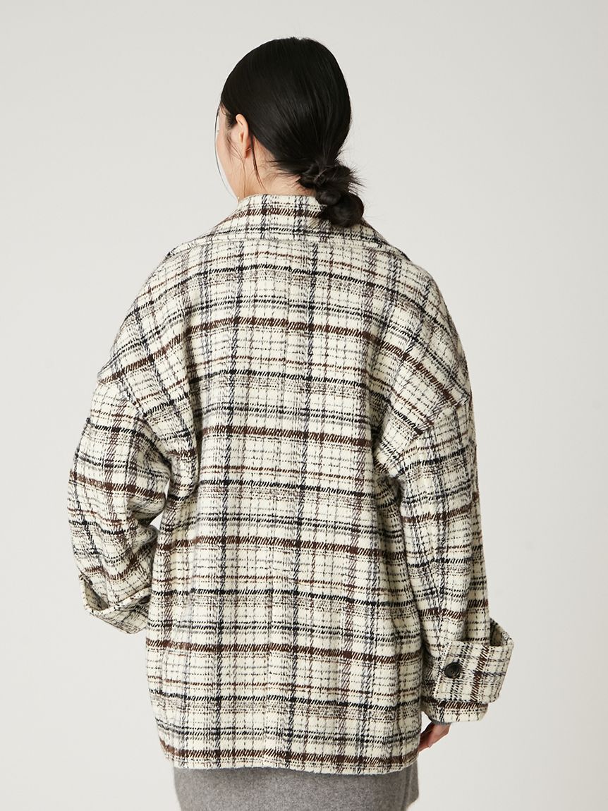 FRAY I.D「ダブルブレストチェックミドルコート」|ピーコート|