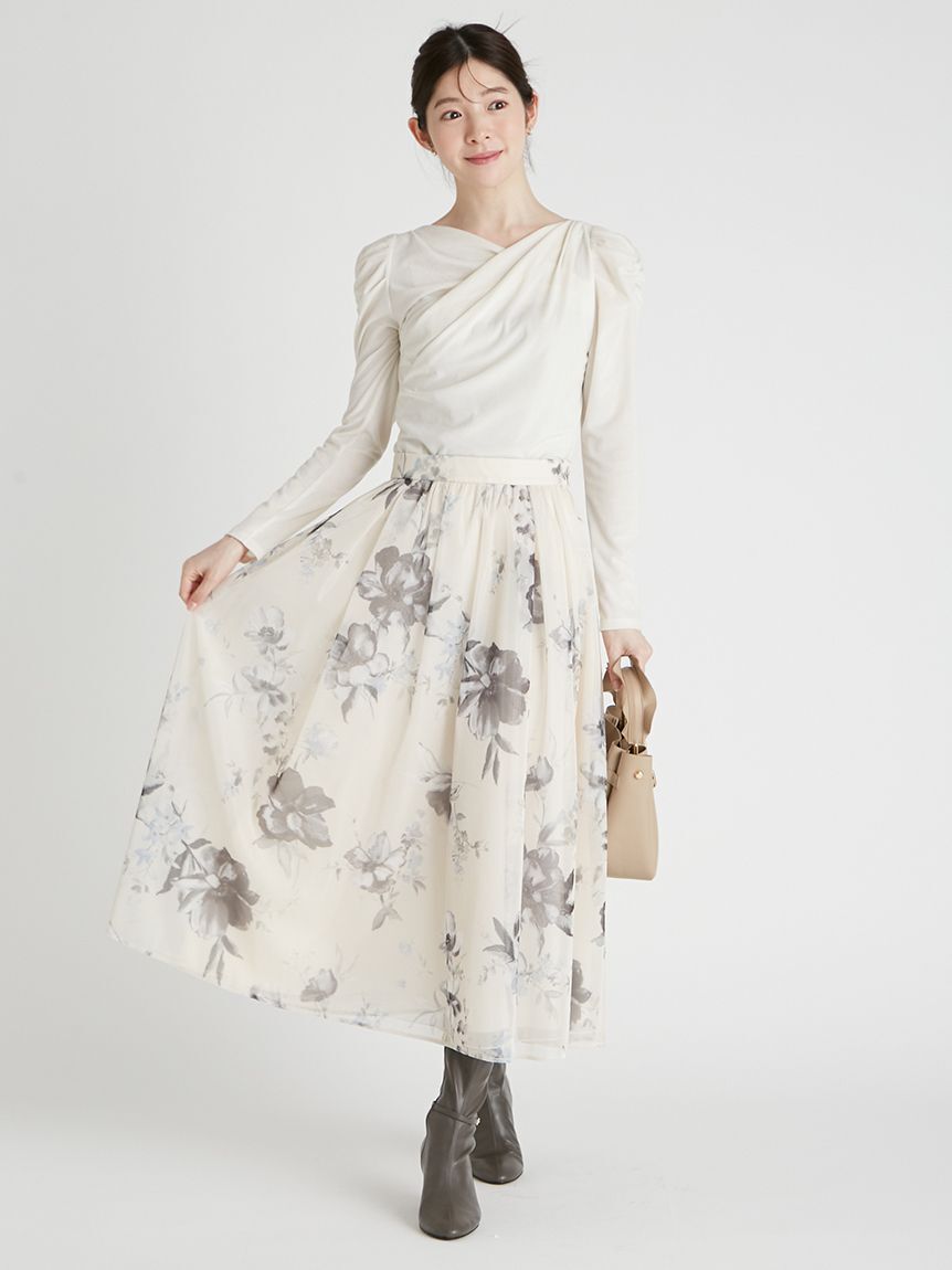 CELFORD「フラワープリントボリュームスカート」|スカート|