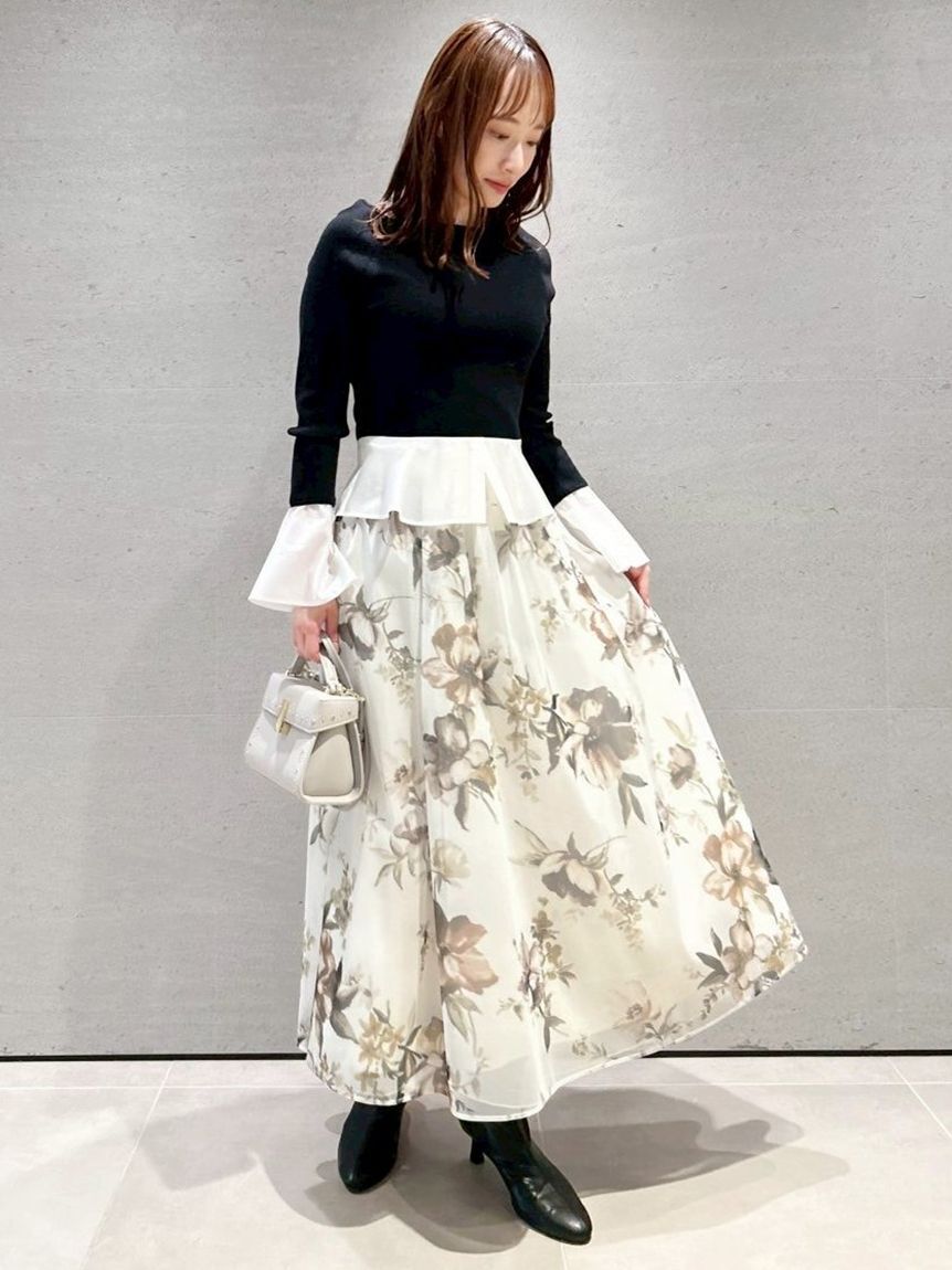 CELFORD「フラワープリントボリュームスカート」|スカート|