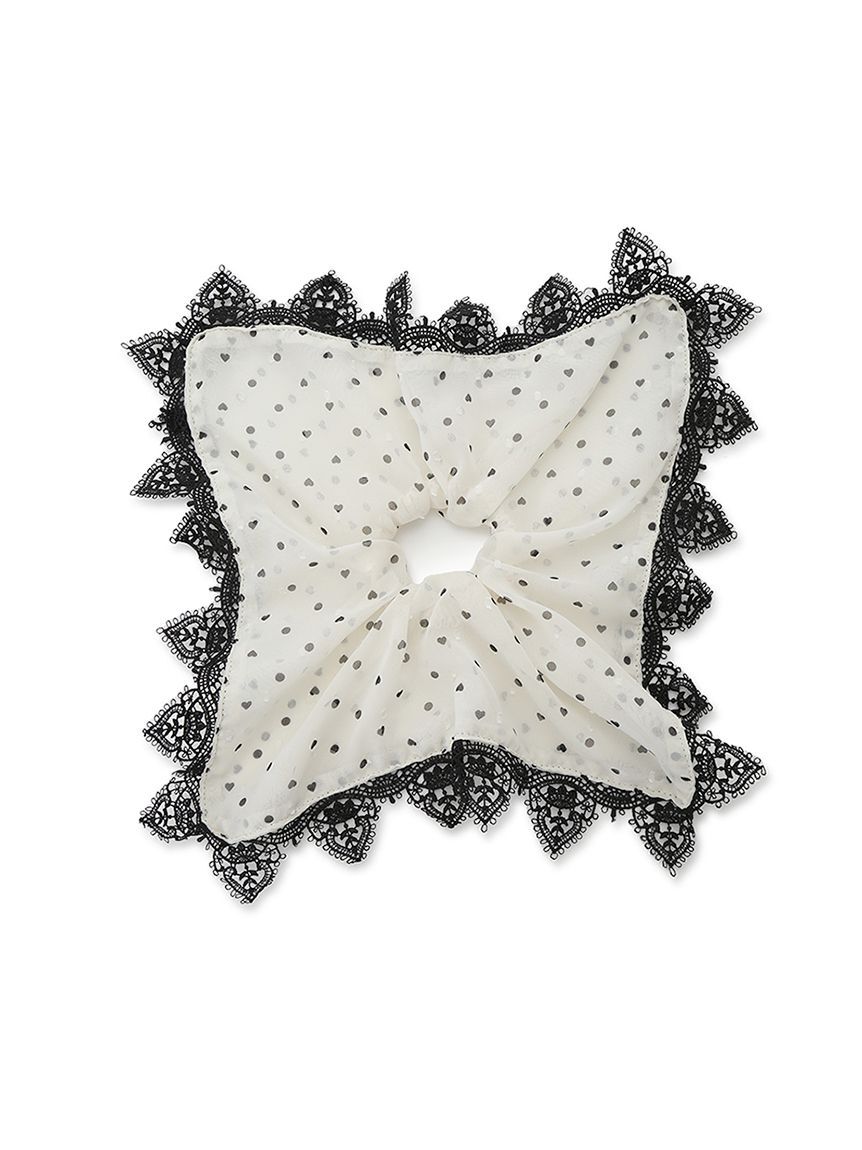 CELFORD「ハートプリントレースシュシュ」|ヘアバンド|