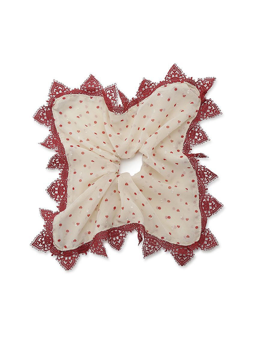 CELFORD「ハートプリントレースシュシュ」|ヘアバンド|