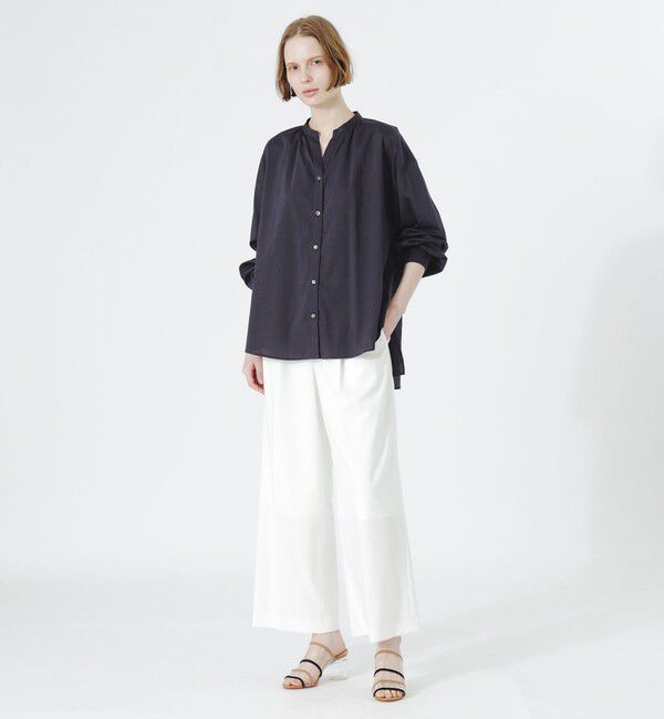  「リネンミックスギャザーブラウス」|シャツ・ブラウス|