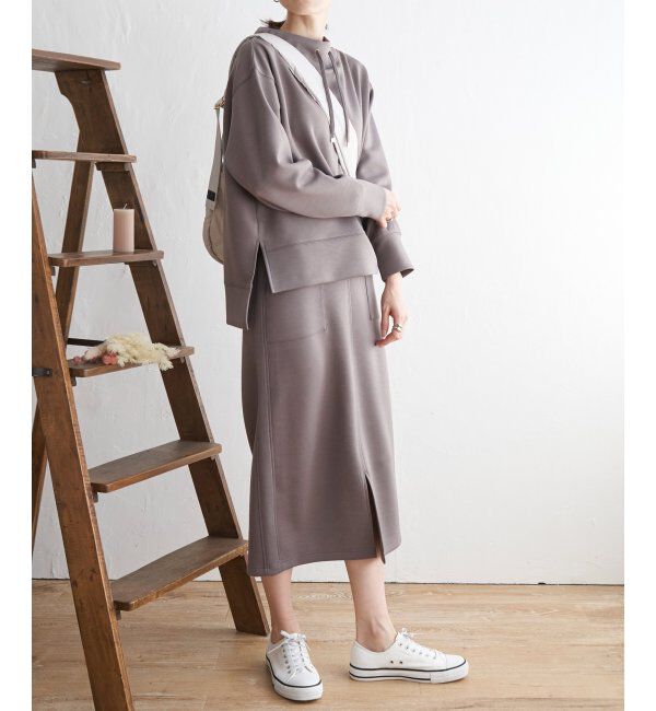 ikka「ダンボールニットスピンドルプルオーバー」|パーカー|