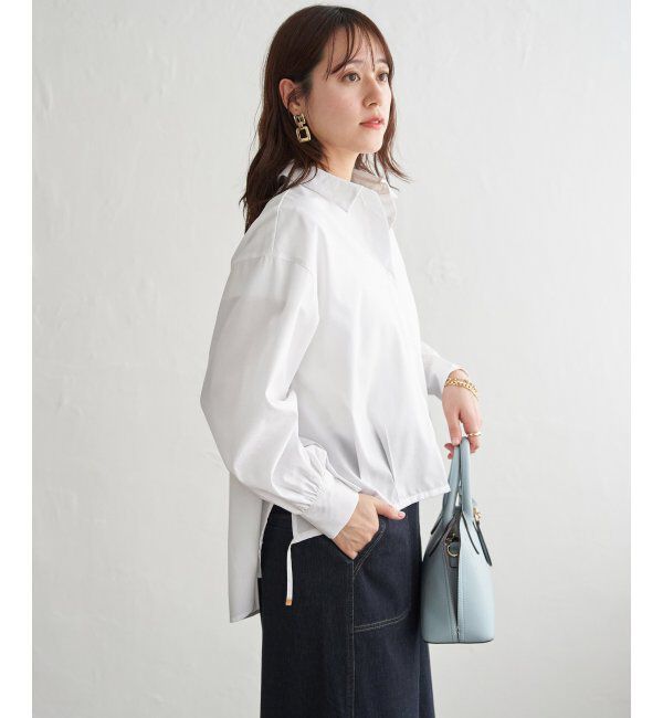 ikka「ドロストロングテールシャツ」|シャツ・ブラウス|ホワイト