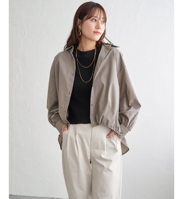 ikka「ドロストロングテールシャツ」|シャツ・ブラウス|コーヒー