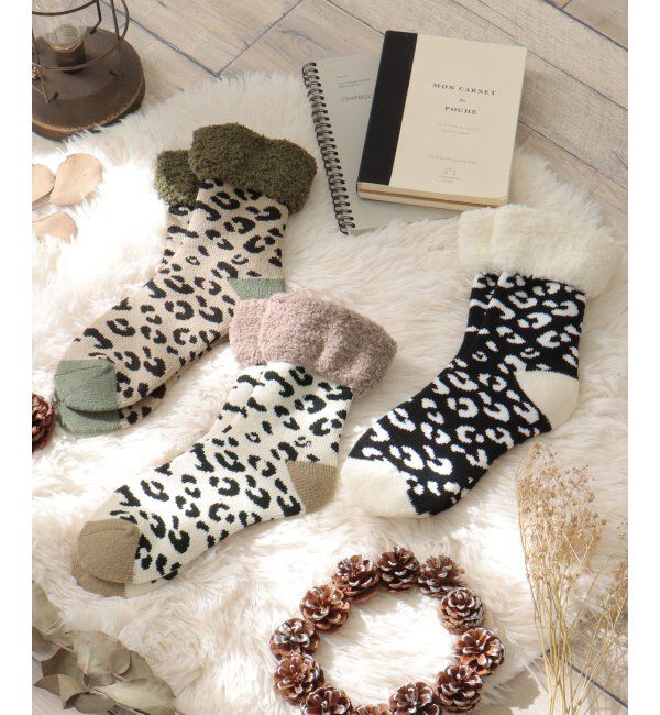 Lbc with Life「裏起毛ソックス レオパード」|その他|