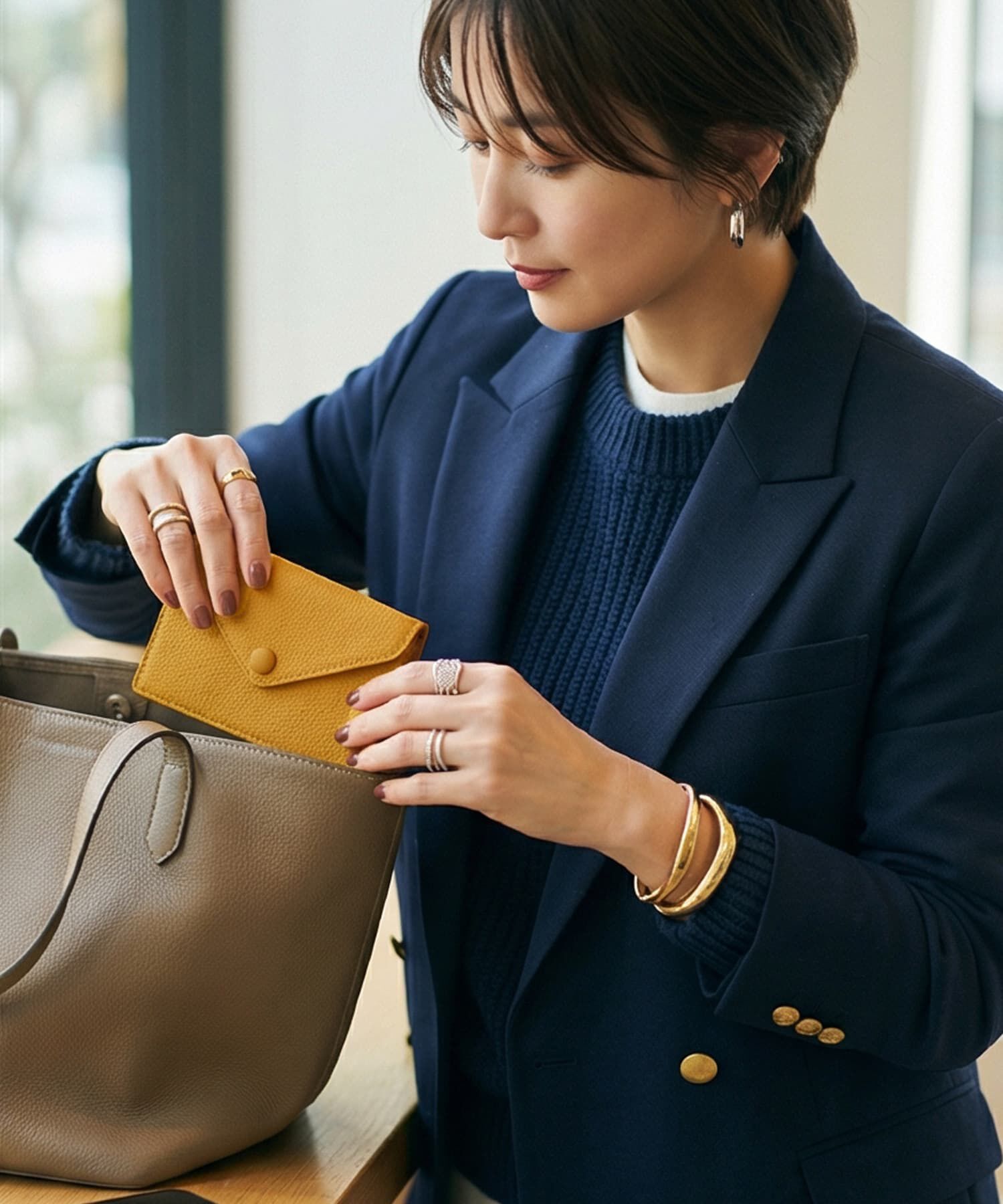 STYLE DELI「【DELI by】フラットエンベロープリアルレザーコンパクトウォレット」|財布|