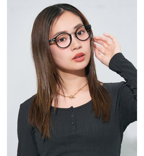  「ボストン型 メガネ | レザー調 ラバーテンプル 眼鏡 伊達メガネ 度付き CLASSIC レンズ交換券付」|メガネ|