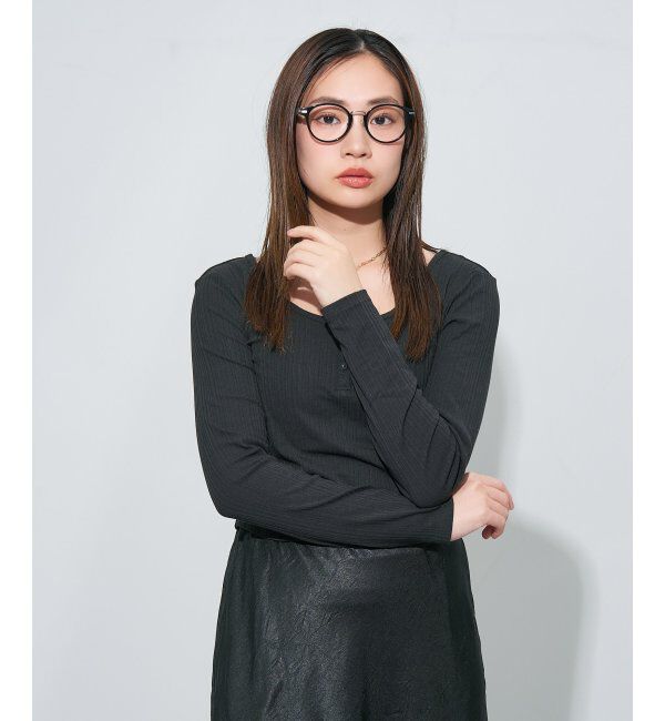  「ボストン型 メガネ | レザー調 ラバーテンプル 眼鏡 伊達メガネ 度付き CLASSIC レンズ交換券付」|メガネ|