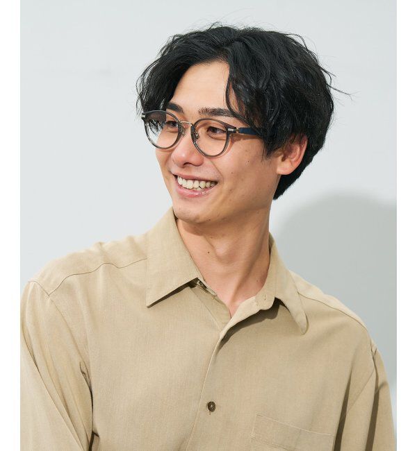  「ボストン型 メガネ | レザー調 ラバーテンプル 眼鏡 伊達メガネ 度付き CLASSIC レンズ交換券付」|メガネ|