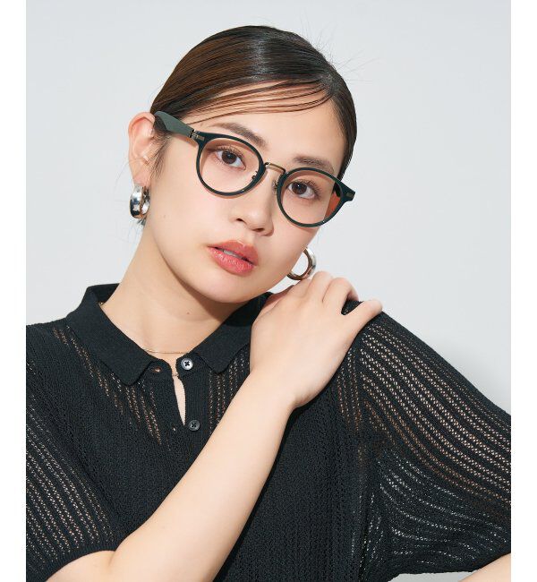  「ボストン型 メガネ | レザー調 ラバーテンプル 眼鏡 伊達メガネ 度付き CLASSIC レンズ交換券付」|メガネ|