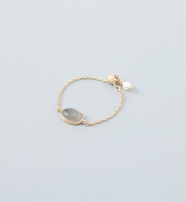 JUPITER「【K10】天然石チェーンリング/グレームーンストーン」|リング|ゴールド