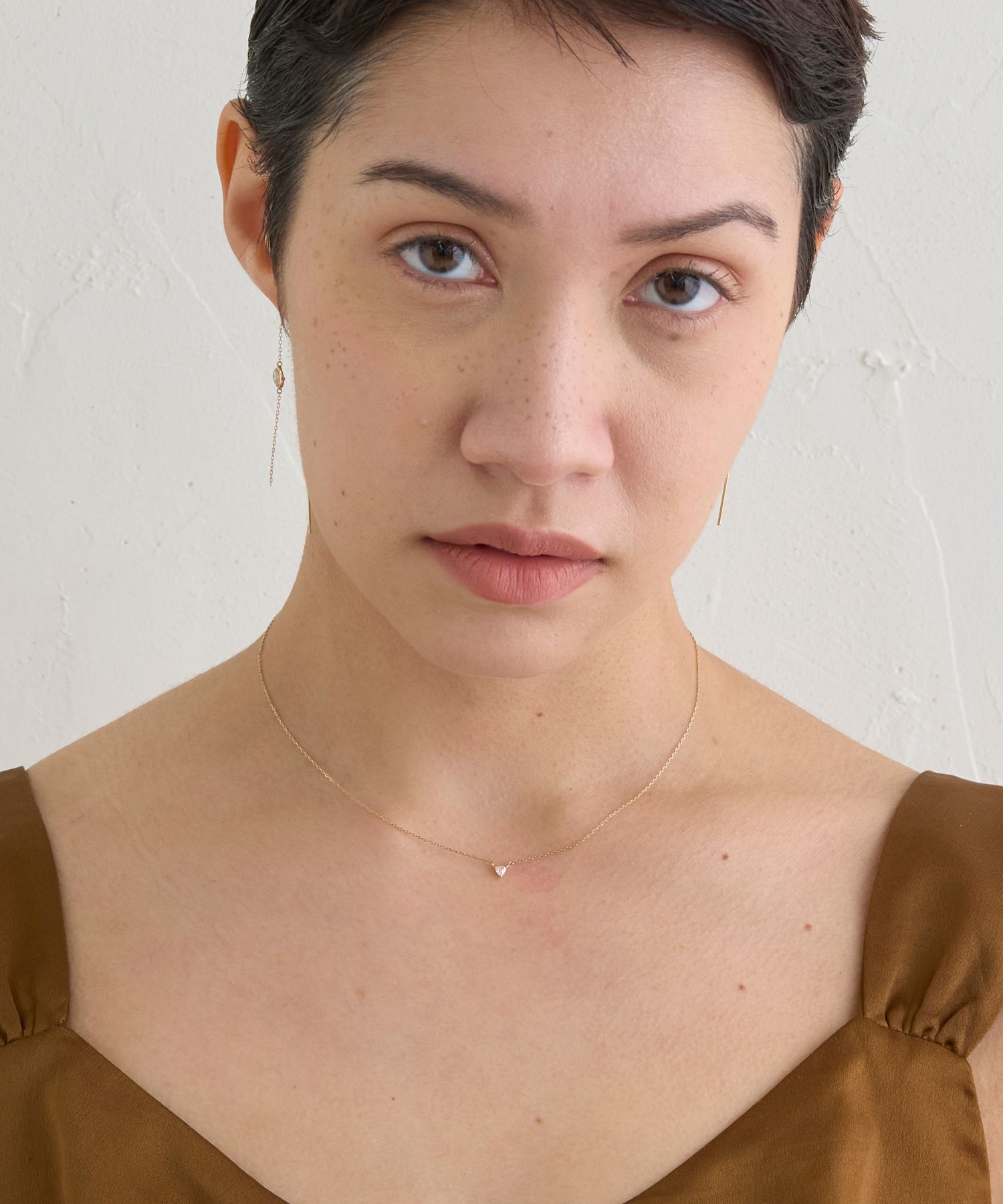 JUPITER「【K10】トリリアントダイヤモンドネックレス/0.06ct/37+3cm」|ネックレス|