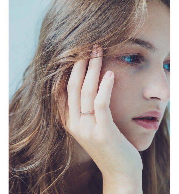 ete「[レイヤード] K18MPG ダイヤモンド クロス リング」|リング|