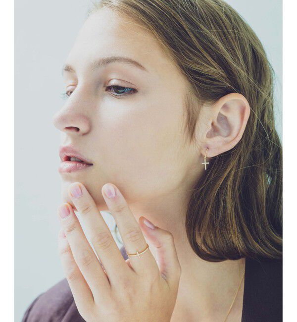 ete「K18YG クロス ダイヤモンド リング」|リング|