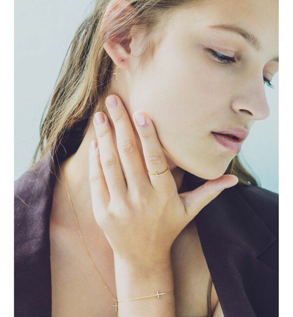 ete「K18YG クロス ダイヤモンド リング」|リング|