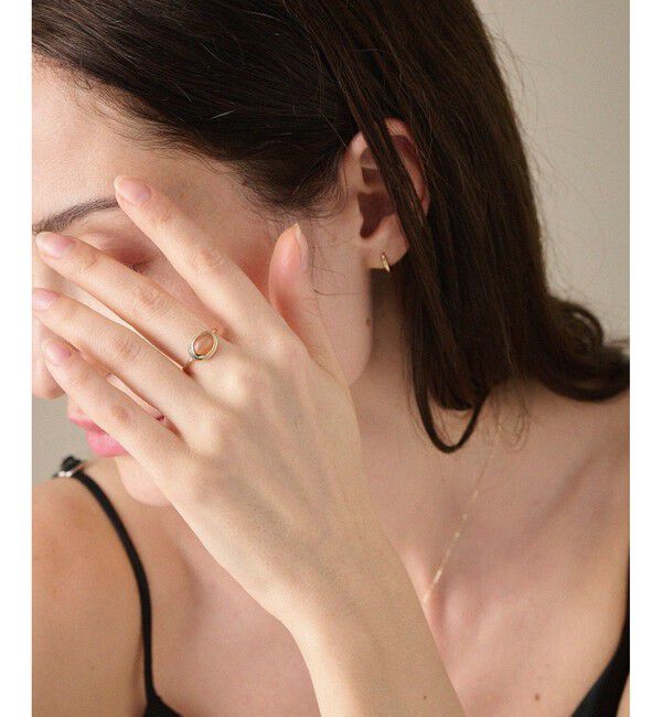 ete「K10YG ヴェール ナチュラルストーン リング」|リング|