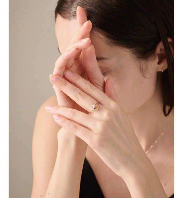 ete「K10YG ヴェール ナチュラルストーン リング」|リング|