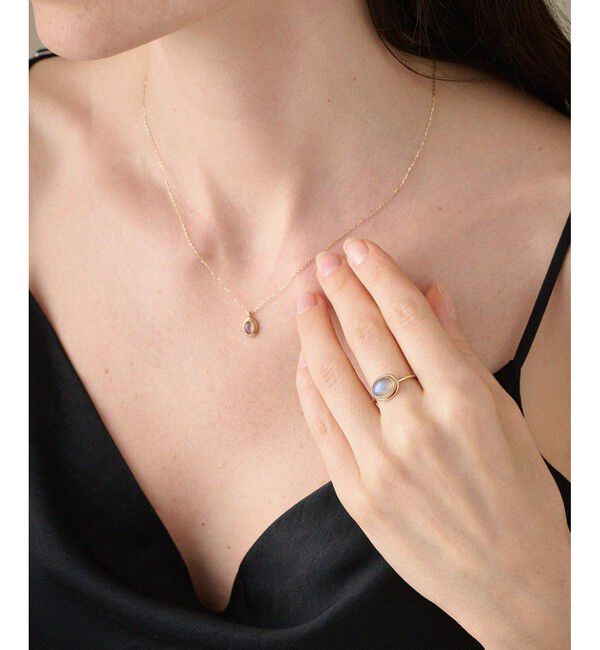 ete「K10YG ヴェール ナチュラルストーン リング」|リング|