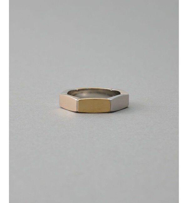 ete「[トリカラー] ボクシー リング ミディアム」|リング|ゴールド系その他