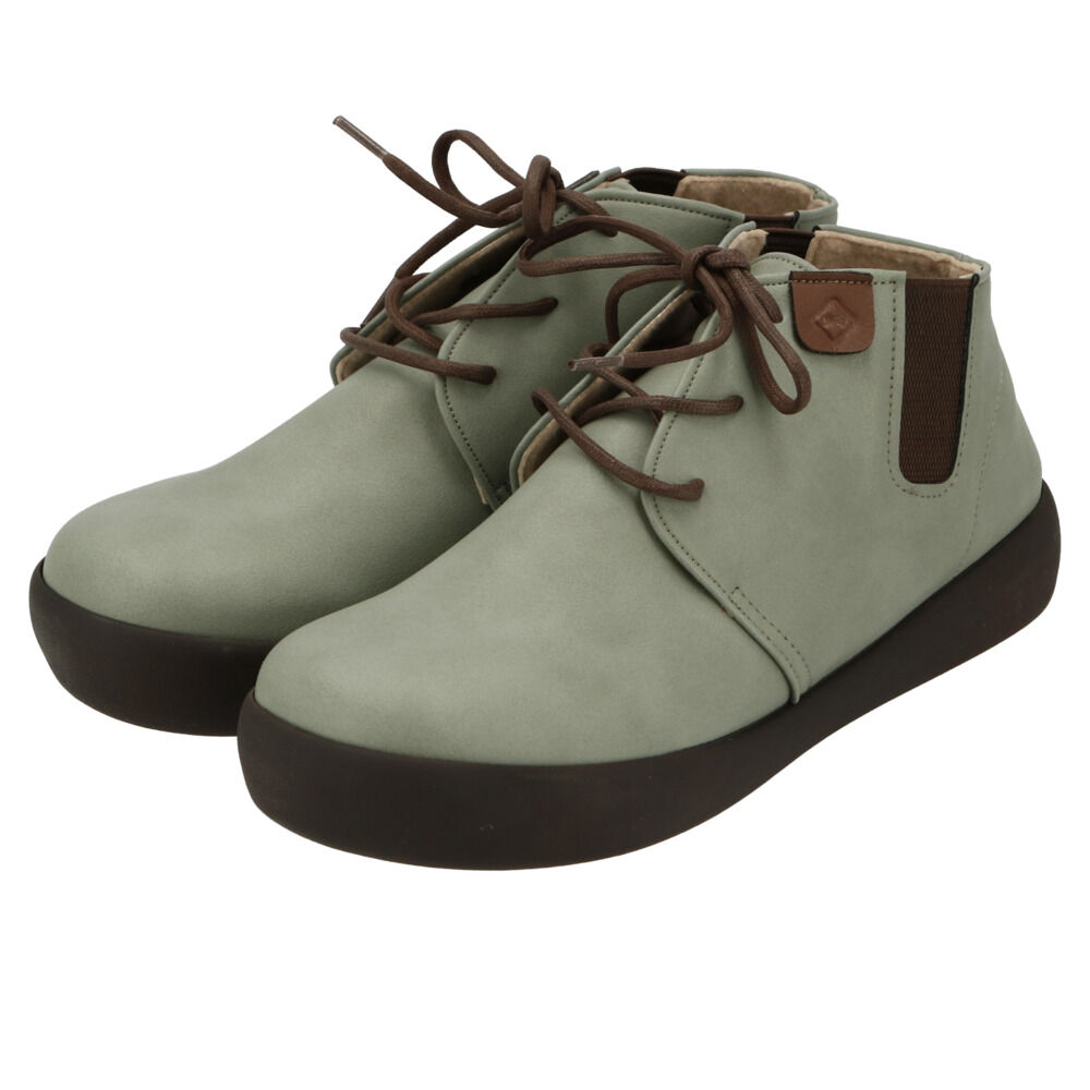 BACKYARD FAMILY「ショートブーツ レディース ぺたんこ 定番 ブーツ ショート レースアップ ローヒール」|ショートブーツ|グレー1