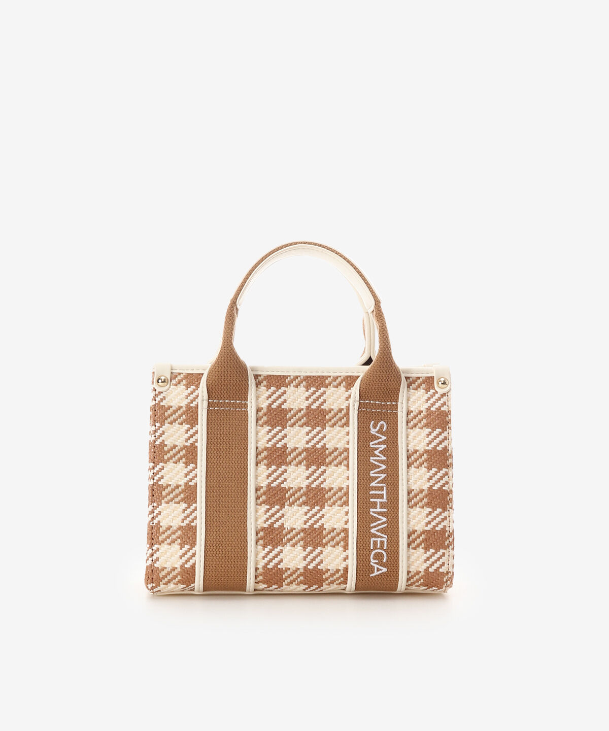 Samantha Vega「ロゴテープギンガムチェックショルダーバッグ（ミニ）」|ショルダー・メッセンジャー|ブラウン