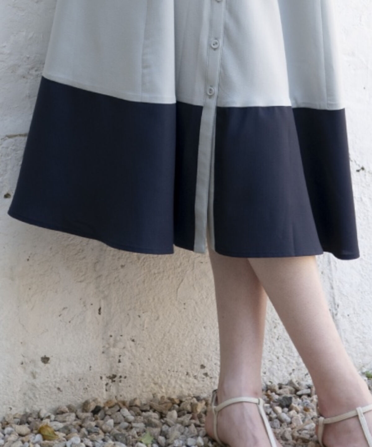 アンドクチュール「配色シャツワンピース」|ワンピース|