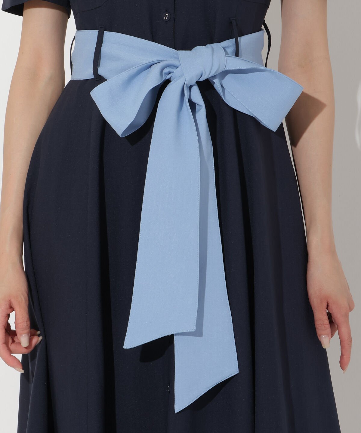 アンドクチュール「配色シャツワンピース」|ワンピース|