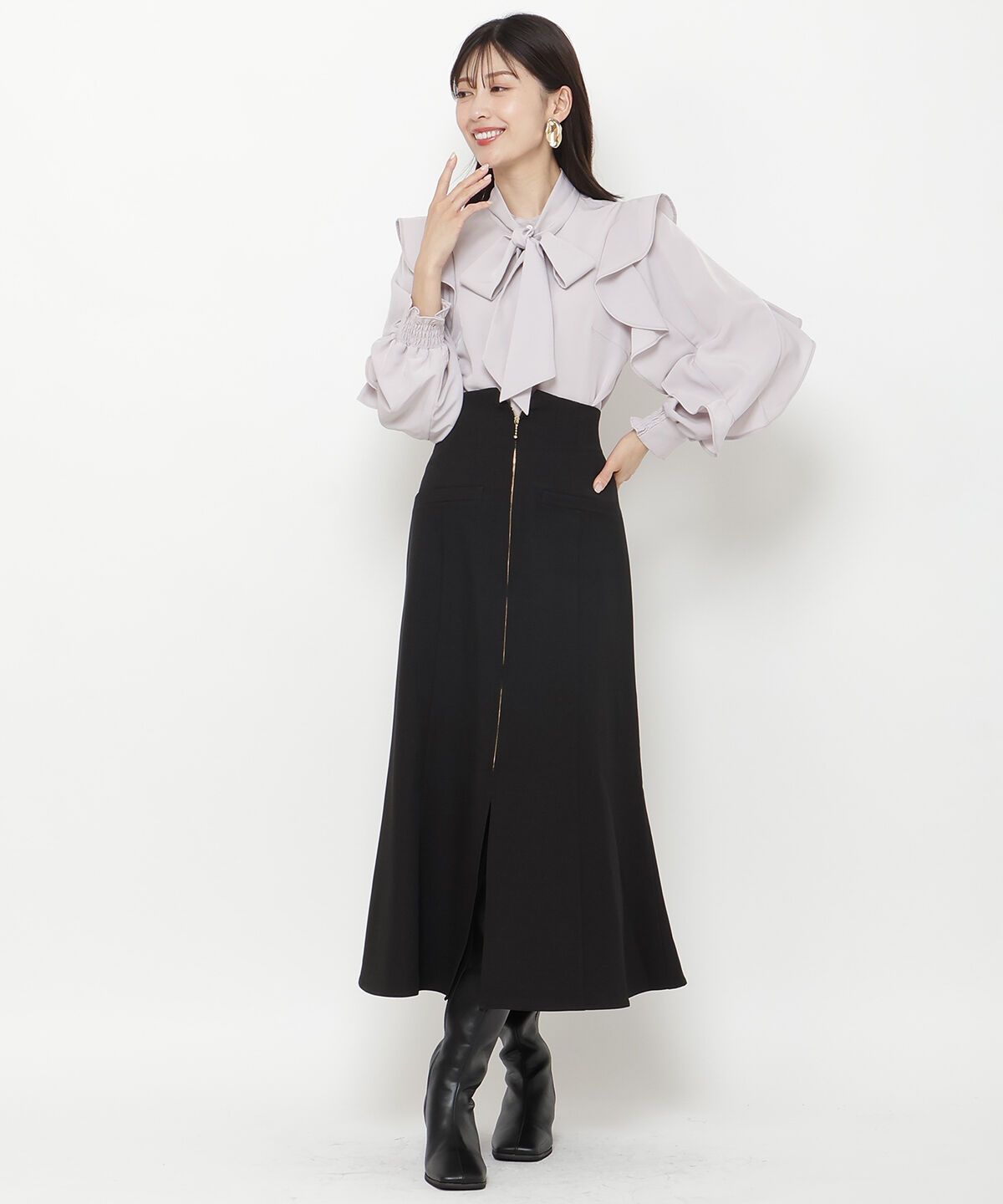 アンドクチュール「フロントジップマーメイドスカート」|スカート|